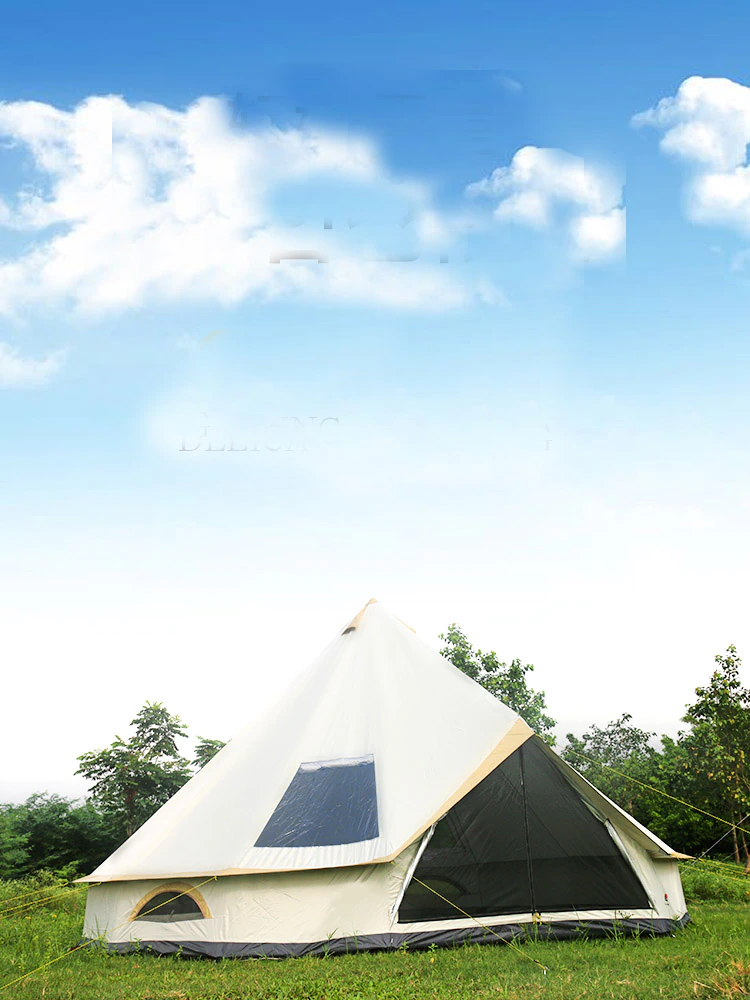 Cheap Goat Tents Ultralarge 8 12 Person 500*500*300CM Mongolia Yurt Family Travel Hiking Anti Mosquito Sun Shelter Awning Gazebo Camping Tent   